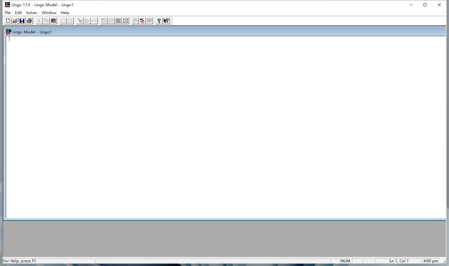 LINGO 17运行结果界面截图