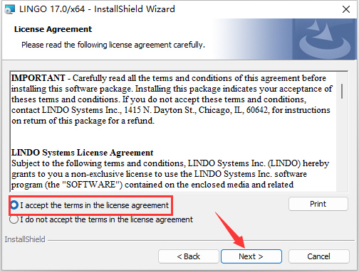 LINGO 17安装许可协议界面截图