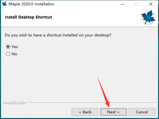 Maple 2020 安装路径选择界面截图