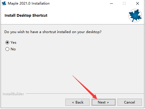 Maple 2021安装选项配置界面