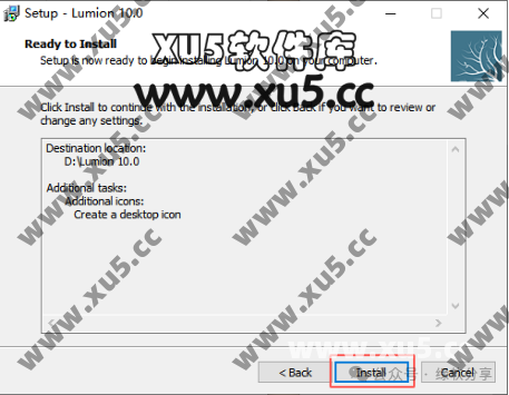 Lumion 10.0 安装选项配置界面