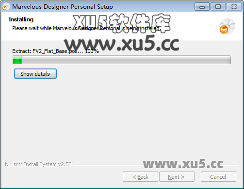 Marvelous Designer 11 安装进度界面