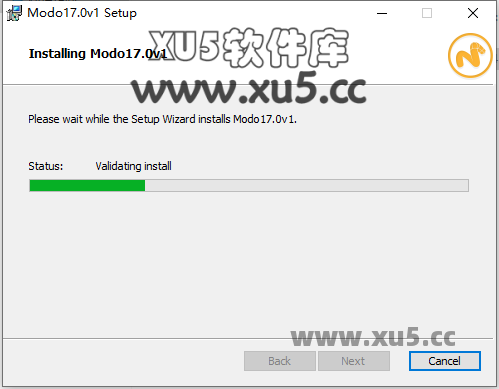 Modo 17.0v1 安装进度显示界面