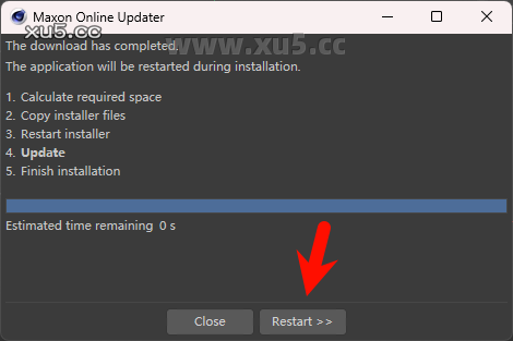 Cinema4D S22 安装完成界面图