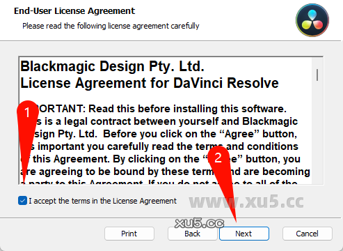 DaVinci Resolve 15.2.2 安装选项设置界面