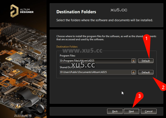 Altium Designer 2025.3.3 开始安装界面