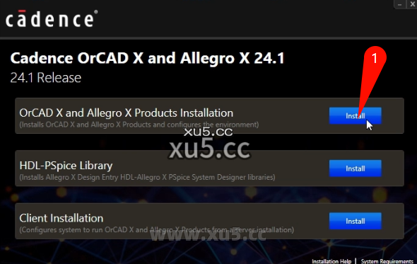 Cadence 24.1 安装向导步骤图
