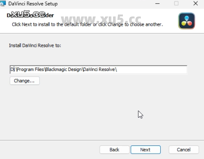 DaVinci Resolve安装教程-选择安装位置界面
